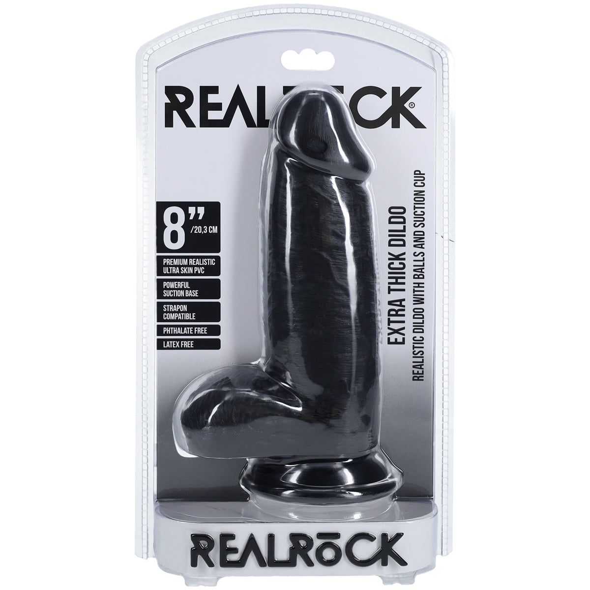 RealRock Extra Thick Realistic Dildo with Balls 8 Inch