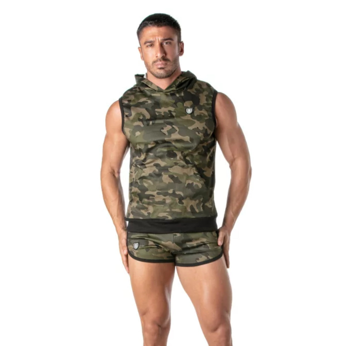 Army Sleeveless Hoodie - Size : M