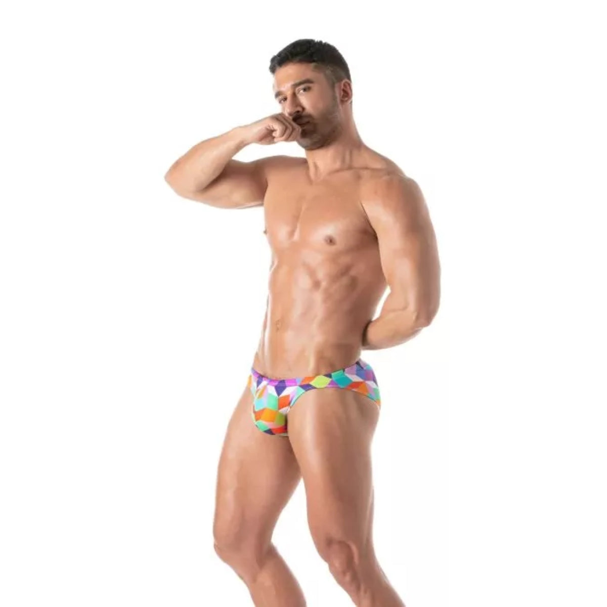 Print Swim Mini Briefs Purple - Size : L