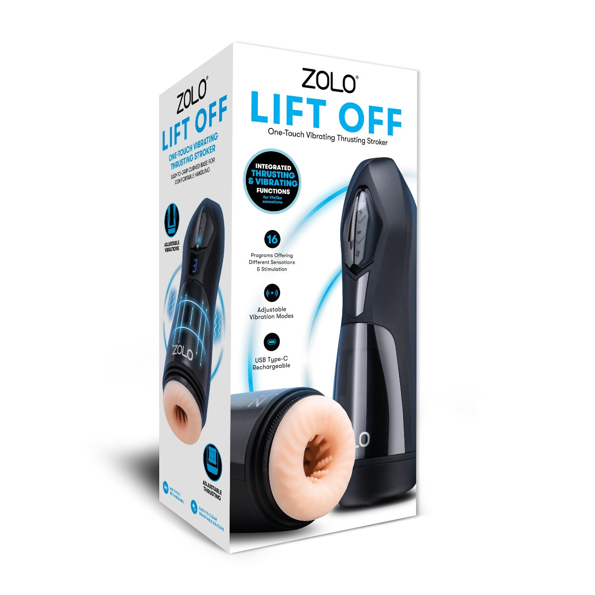 Zolo Lift Off One Touch Vibrating Thrusting Stroker
